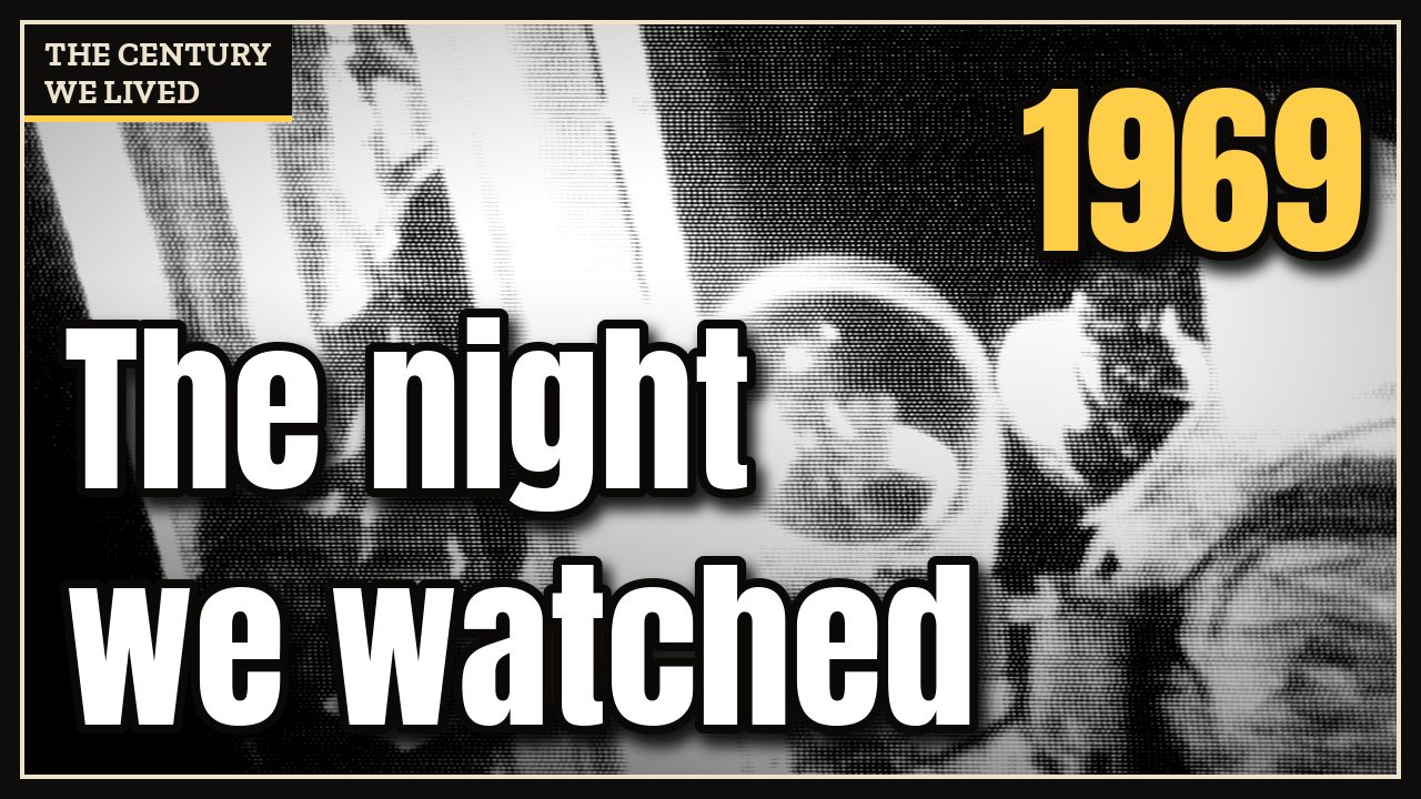 Crowds at the Kennedy Space Center press site watching the Apollo 11 launch